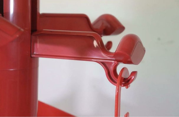 Red Planta ABS Coat Stand with 2 Hangers by Giancarlo Piretti for Castelli / Anonima Castelli, 1970s-PYR-888309