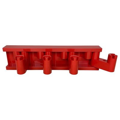 Red Plastic Minivip Wall Coat Rack by Benanti & Brunori for Velca, Italy, 1970-LYQ-1171518