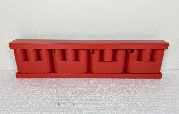 Red Plastic Minivip Wall Coat Rack by Benanti & Brunori for Velca, Italy, 1970-LYQ-1171518