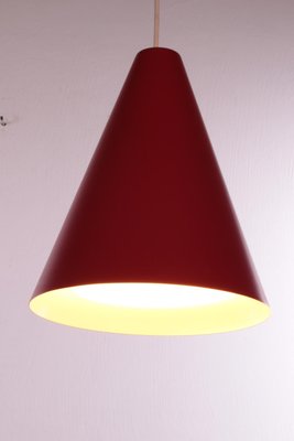 Red Point Hanging Lamp with Glass, 1960s-EZZ-1089875