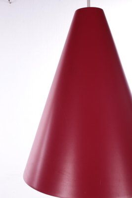 Red Point Hanging Lamp with Glass, 1960s-EZZ-1089875