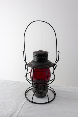 Red Sheet Iron Light by Adlake Adams and Westlake Railway Lantern, USA, 1908-RIU-1355379