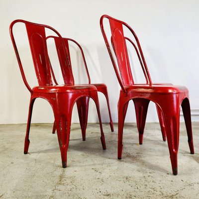 Red Steel Coffee Chairs from Tolix-LCQ-1175793