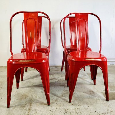 Red Steel Coffee Chairs from Tolix-LCQ-1175793