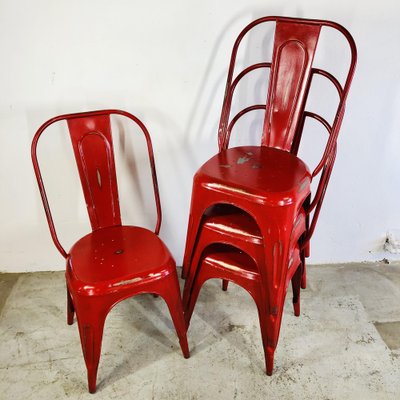 Red Steel Coffee Chairs from Tolix-LCQ-1175793