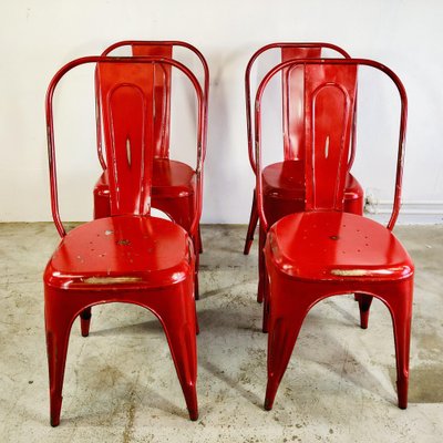 Red Steel Coffee Chairs from Tolix-LCQ-1175793