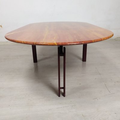 Red Travertine Coffee Table, 1970s-EAD-1749971