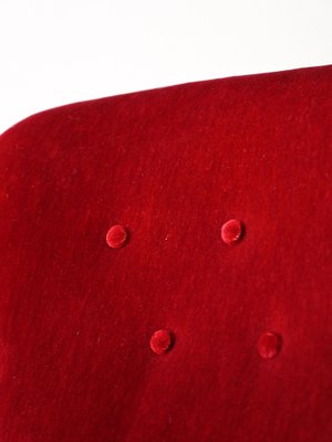 Red Velvet Armchair, 1940s-QWP-1816373