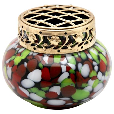 Red, White, Green Splatter Colors, Pique Fleurs Vase with Grille-MJY-1148832