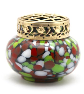 Red, White, Green Splatter Colors, Pique Fleurs Vase with Grille-MJY-1148832