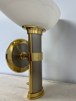 Regency Brass and Stainless Steel Wall Lights from B+M Leuchten, Germany, Set of 2-WZZ-1347564