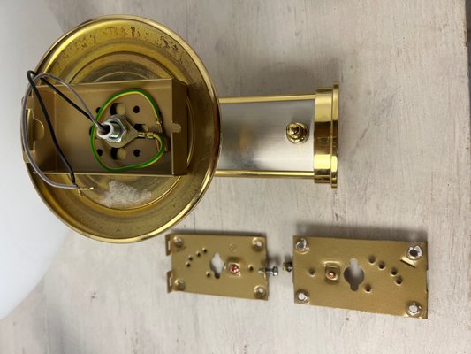 Regency Brass and Stainless Steel Wall Lights from B+M Leuchten, Germany, Set of 2-WZZ-1347564