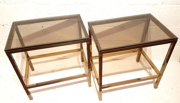 Regency Brass Cigarette Tables, France, 1970s, Set of 2.-PCJ-1240990