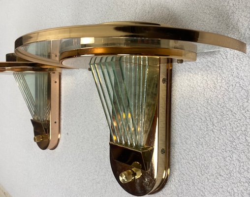 Regency Brass & Glass Wall Lights, Set of 2-WZZ-1180342