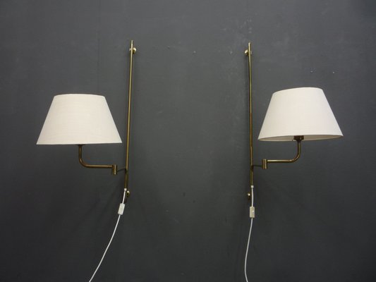 Regency Brass Wall Lamps by Florian Schulz, 1960s, Set of 2-UG-1736830