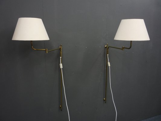 Regency Brass Wall Lamps by Florian Schulz, 1960s, Set of 2-UG-1736830