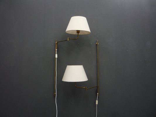 Regency Brass Wall Lamps by Florian Schulz, 1960s, Set of 2-UG-1736830