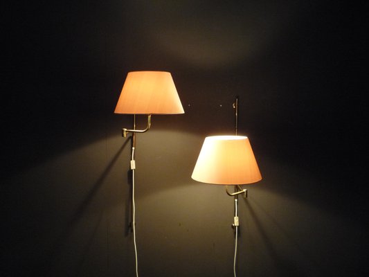 Regency Brass Wall Lamps by Florian Schulz, 1960s, Set of 2-UG-1736830