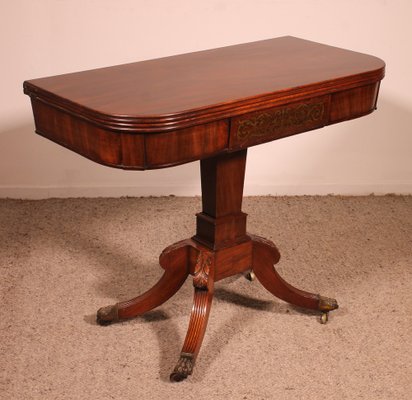 Regency Console or Game Table in Mahogany-HPU-1762872