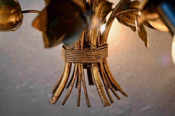 Regency Gold Color Chandelier in Metal, 1960s-AIU-1700624