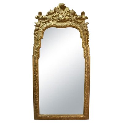 Regency Gold Foil Wood Rectangular Handcrafted Mirror, Spain, 1970s-UZ-1383182