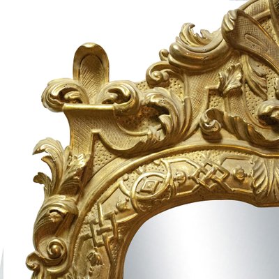 Regency Gold Foil Wood Rectangular Handcrafted Mirror, Spain, 1970s-UZ-1383182