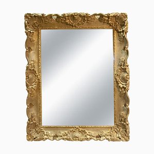 Regency Gold Foil Wood Rectangular Handcrafted Mirror, Spain, 1970s-UZ-1369877