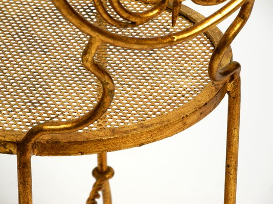 Regency Italian Gold Plated Wrought Iron Chair, 1970s-RR-1314097