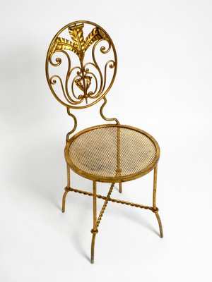 Regency Italian Gold Plated Wrought Iron Chair, 1970s-RR-1314097