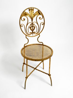 Regency Italian Gold Plated Wrought Iron Chair, 1970s-RR-1314097