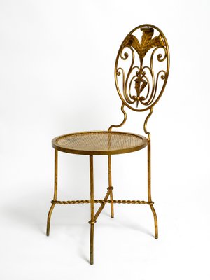 Regency Italian Gold Plated Wrought Iron Chair, 1970s-RR-1314097