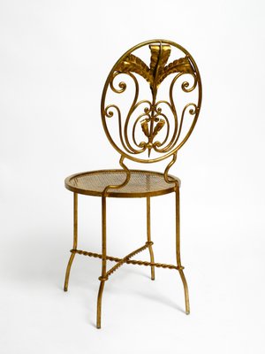 Regency Italian Gold Plated Wrought Iron Chair, 1970s-RR-1314097