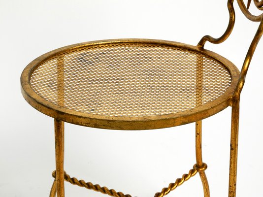 Regency Italian Gold Plated Wrought Iron Chair, 1970s-RR-1314097