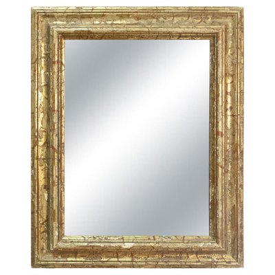 Regency Rectangular Handcrafted Gold Foil Wood Mirror, Spain, 1970s-UZ-1366432