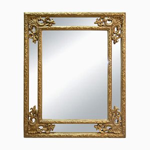 Regency Rectangular Handcrafted Gold Foil Wooden Mirror, Spain, 1970s-UZ-1388173