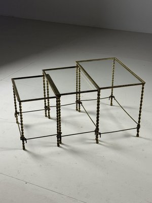 Regency Rope Nesting Tables, 1950s, Set of 3-OXF-2039429