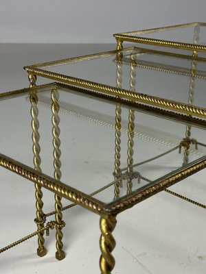 Regency Rope Nesting Tables, 1950s, Set of 3-OXF-2039429