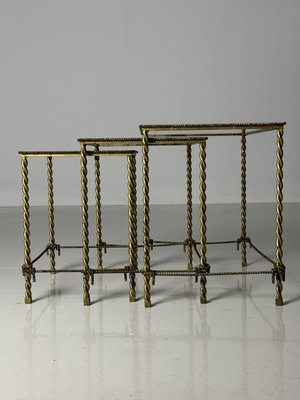 Regency Rope Nesting Tables, 1950s, Set of 3-OXF-2039429