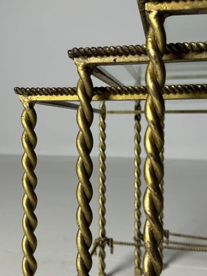 Regency Rope Nesting Tables, 1950s, Set of 3-OXF-2039429