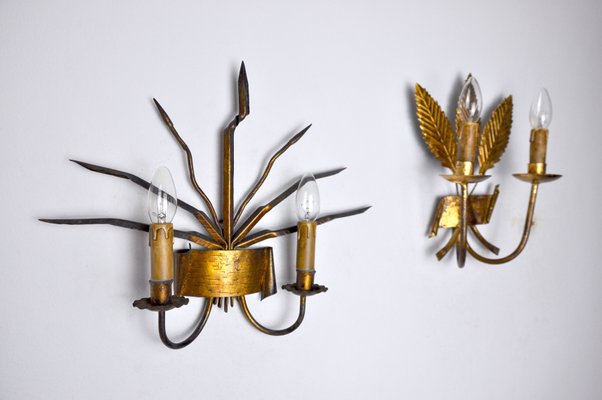 Regency Spanish Floral Sconces by Ferroarte, 1970, Set of 2-EJE-1327988