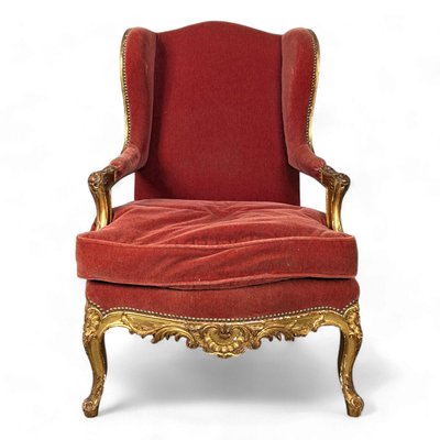 Regency Style Bergère Armchair in Gilded Wood-HLV-2033143