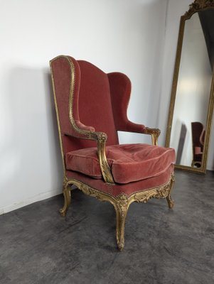 Regency Style Bergère Armchair in Gilded Wood-HLV-2033143