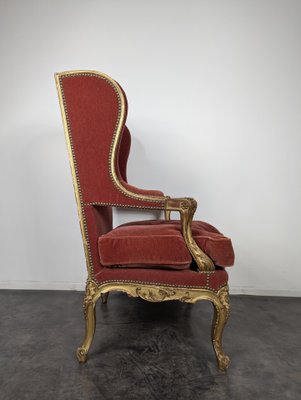 Regency Style Bergère Armchair in Gilded Wood-HLV-2033143