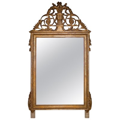 Regency Style Gold Foil Hand Carved Wooden Rectangular Mirror, 1970s-UZ-959352