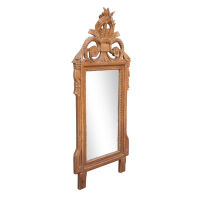 Regency Style Gold Foil Hand Carved Wooden Rectangular Mirror, 1970s-UZ-990167