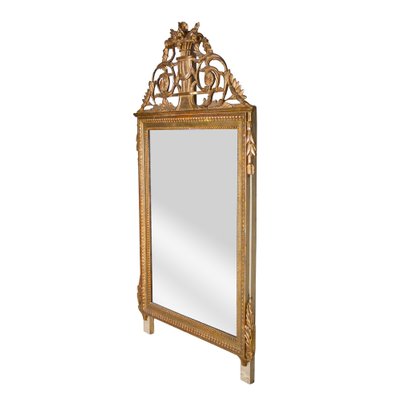 Regency Style Gold Foil Hand Carved Wooden Rectangular Mirror, 1970s-UZ-959352