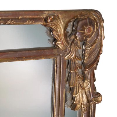 Regency Style Gold Foil Hand Carved Wooden Rectangular Mirror, 1970s-UZ-959353