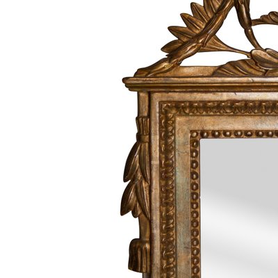 Regency Style Gold Foil Hand Carved Wooden Rectangular Mirror, 1970s-UZ-959352