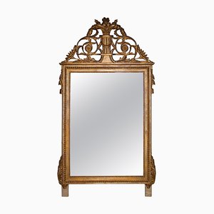 Regency Style Gold Foil Hand Carved Wooden Rectangular Mirror, 1970s-UZ-959352