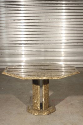 Regency Style Italian Octagonal Textured Resin and Quartz Dining Table, 1970s-XIJ-635619